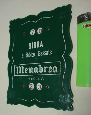MENABREA BIELLA BIRRA E BIBITE GASSATE RARO SEGNAPUNTI GIOCO CARTE VINTAGE 10X13 - Immagine 1 di 4