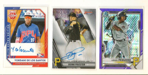(3) Bowman Quinn Priester Yordani de los Santos Liover Peguero Auto Autograph