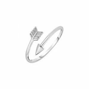 Sterling Silver Arrow Ring Open Bypass Design Adjustable Size 10 mm Wide - Picture 1 of 6