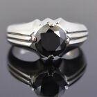 Christmas Gift ! 4 Ct Black Diamond Men's Ring Excellent Cut AAA Certified !