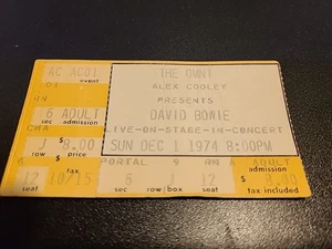 Boleto de concierto de David Bowie 1/12/1974 Diamond Dogs Tour Show 'A' The Omni  - Imagen 1 de 4