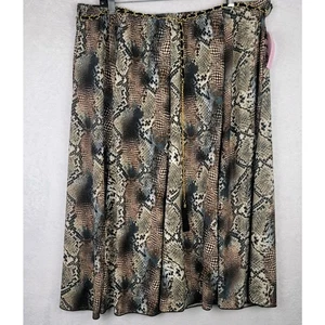 Falda Whimsigoth Midi 2X Cinturón Estampado Serpiente Pull On Oscura Romántica Informal Oficina - Imagen 1 de 7