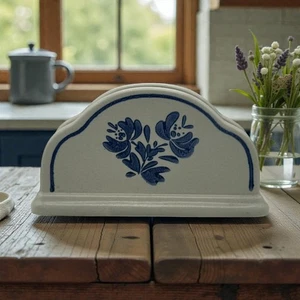 Pfaltzgraff Yorktowne Blue Floral Ceramic Napkin Holder - Picture 1 of 9