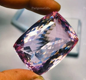 195 Ct Rose Quartz Cushion Shape Pendent Size Lab Created Pink Color Gemstone - Picture 1 of 5