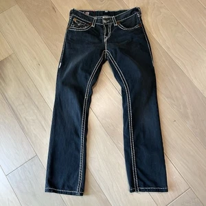 True Religion Ricky Super T Straight Black Jean USA Made *Repaired Men’s 30 - Picture 1 of 11