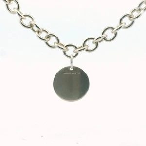 Tiffany & Co. Sterling Silver Circle Tag Necklace - Picture 1 of 4