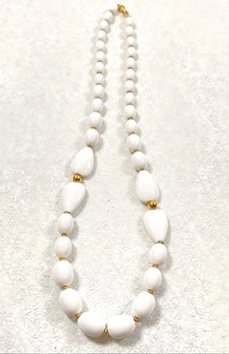 Napier White Plastic Beaded Statement Necklace - Image 1 of 4