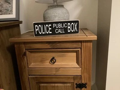 Dr who sign police public call box vintage gift kids room tardis wooden sign  - Image 1 of 4