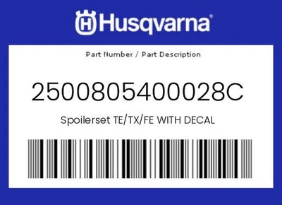 Juego de alerones originales Husqvarna Te/Tx/Fe con calcomanía - 2500805400028C Foto 1 de 4