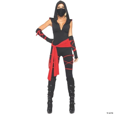 Ninja Black/Red 4-Piece Costume 3X/4X – Adult Plus Size Halloween Outfit - Image 1 of 4