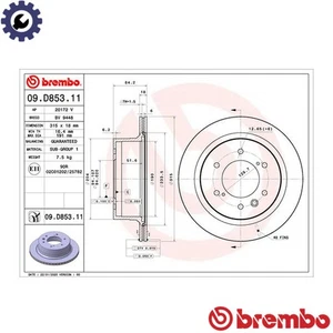 2x BRAKE DISC 09.D853.11 FOR MITSUBISHI PAJERO/SPORT/III 6B31 3.0L 6cyl 2.4L - Picture 1 of 9