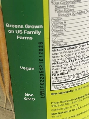 Lote de 2 paquetes increíbles mezcla de hierbas verdes superalimento en polvo original caducado 10/26 Shf Foto 1 de 4