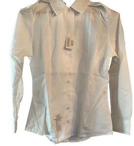 Nueva Camisa Para Mujer Colección Guarnición Ejército de Estados Unidos Vestido Blanco Manga Larga 14R - Imagen 1 de 2