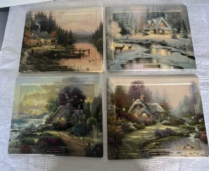 Seasons of Reflection by Thomas Kinkade 4er Set Keramik Kunst mit Kleiderbügeln - Echtheitszertifikat - Bild 1 von 8