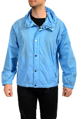 Hugo Boss Men's "Chester" Blue Hooded Full Zip Windbreaker Jacket US 38R IT 48R - Image 1 of 4