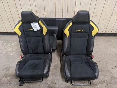 13-20 BRZ MANUAL BLACK LEATHER SUEDE YELLOW SEAT SET FRONT BACK DRIVERS PASSENGE Foto 1 de 4