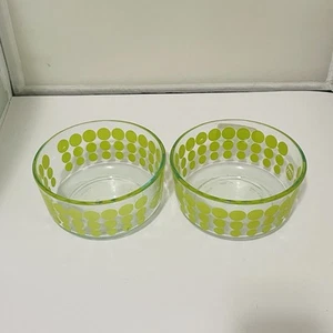 2er Set Pyrex 100th Anniversary 11915 grün gepunktet Schüssel 4 Tassen 1 Menge - Bild 1 von 12