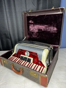 Settimio Soprani Dick Contino Model L424/131 Made In Italy Ivory Accordion +case - Picture 1 of 14