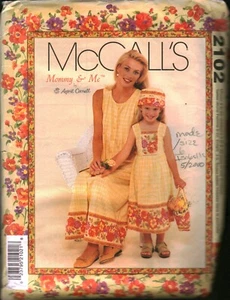 2102 Vintage McCalls Schnittmuster Misses Mädchen Kleid Hut Tasche passend OOP Nähen - Bild 1 von 2