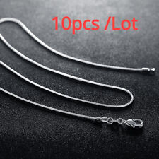 10PCS 925 Sterling Silver 1MM snake chain necklace for women 16-30inches fine