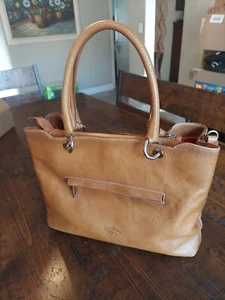 Cavalcanti Italian Designer Cognac Leather Handbag Purse Satchel Tote - Picture 1 of 10