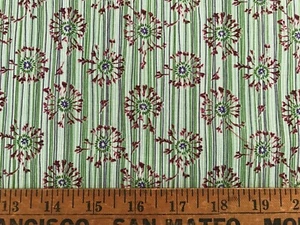Cotton Quilt Fabric Floral Green Blank Textiles by 1/2 Yard - Picture 1 of 3