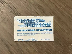 G1 INSTRUCCIONES TRANSFORMADOR DEVASTADOR - Imagen 1 de 2