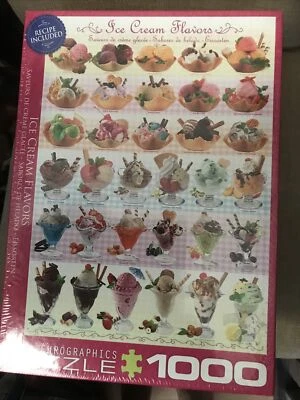 Ice Cream Flavors Sundaes Jigsaw Puzzle 1000 Pieces Summer Food Eurographics NEW - Image 1 of 2