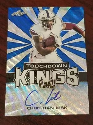 2018 Leaf Metal TD Kings Wave Blue Christian Kirk Texas A&M Rookie Auto #'d 9/20 - Image 1 of 2