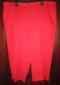Alfred Dunner Woman Plus 24W New Capri Cropped Pants Slacks Elastic Red Pull On - Picture 1 of 3