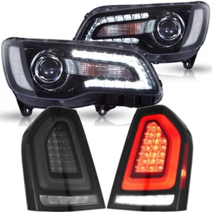 2 Sets For 2011-2014 Chrysler 300 Dual Beam Headlights+Smoked LED Tail Lights - Bild 1 von 11