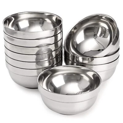 10 Pack Stainless Steel Bowls 5 Inch Snacks Bowls, 15 Oz Soup Bowls Lightweight - Image 1 of 4