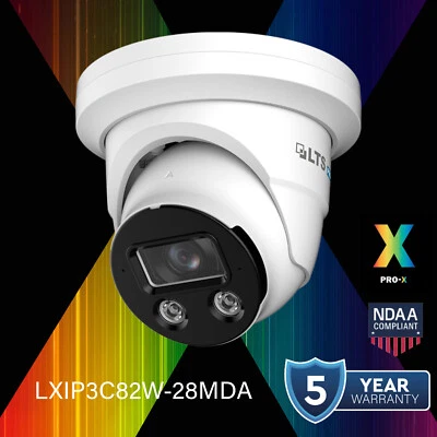 LXIP3C82W-28MDA 8MP IP Full Color 24/7 2.8mm WDR Built-in Mic Ai Turret Camera - Image 1 of 4