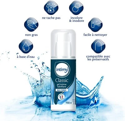 INTIMY - GEL LUBRIFIANT INTIME CLASSIC -150 ML - Gel Lubrifiant Intime - France