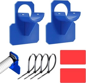 Swimming Pool Pipe Holder, 2pcs Pool Hose Bracket for Above Ground Pool, Blue - Picture 1 of 5