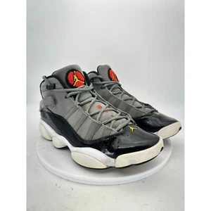 Nike Jordan 6 Rings Men Size 9 Sneaker Shoes Smoke Gray Black Red 322992-022 - Picture 1 of 13