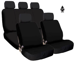 New Black Cloth Car Truck Seat Covers Split Rear Seat With Gift For VW - Picture 1 of 12