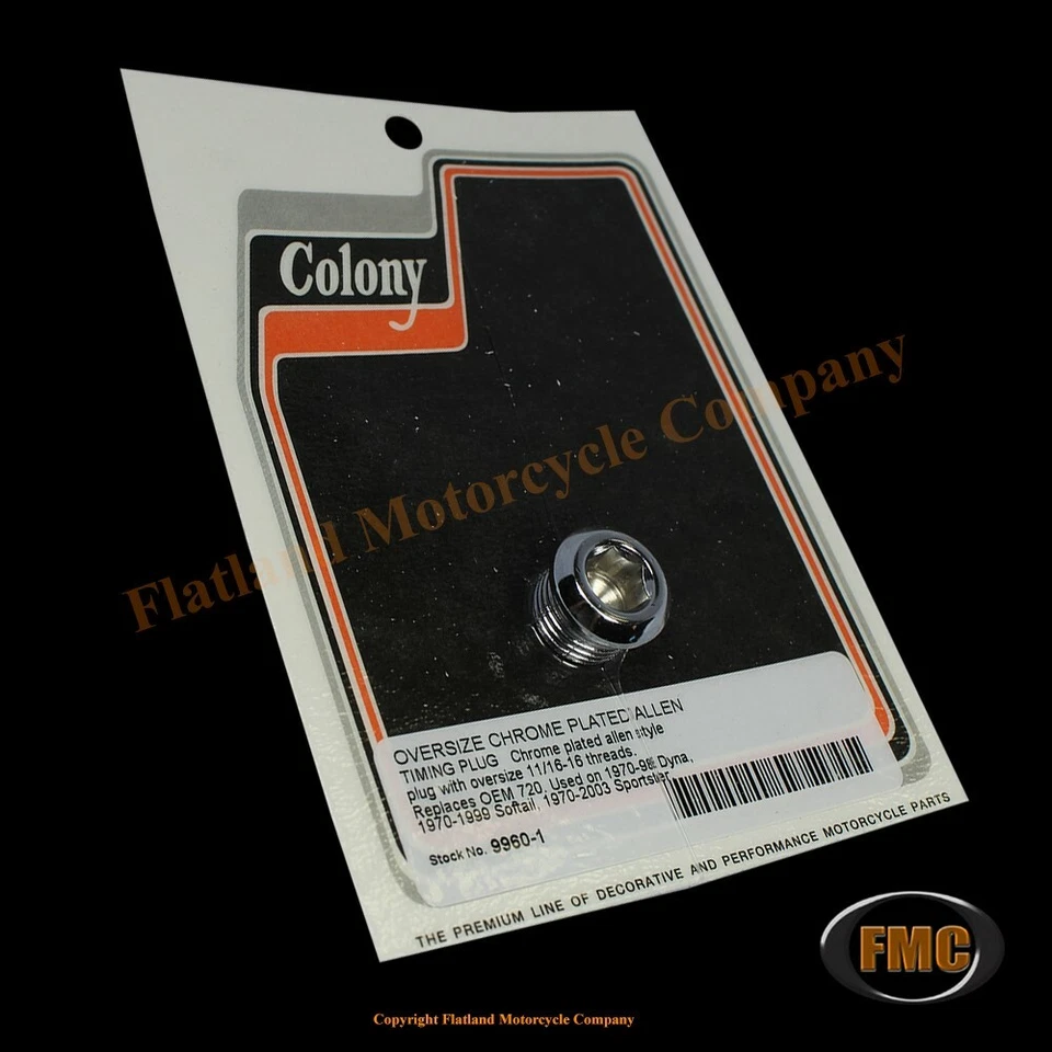 Colony 9960-1, Timing Plug, Oversized 11/16-16 Thread, 1970-2003 Models, P/N 720 Foto 1 de 1
