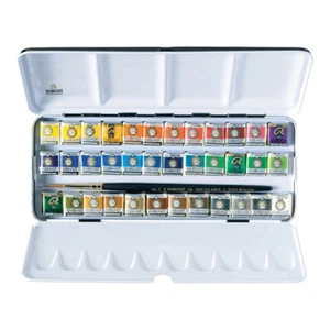 Rembrandt Artists Quality Watercolour 36 Half Pan Metal Box Set - Picture 1 of 1