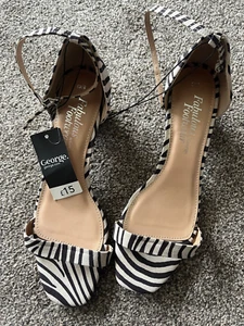 Fabulous Footwear by George Brown Zebra Animal Print Sandals Size 8 Euro 42 New - Picture 1 of 5