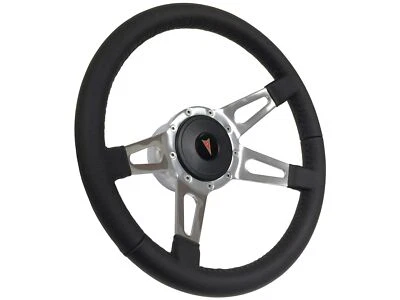 1969-1993 Pontiac GTO Firebird LeMans Black Leather 4 Spoke Steering Wheel 14" - Imagem 1 de 4