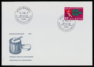 SCHWEIZ SONDERBRIEF 1965 BASEL SCHWEIZER MUSTERMESSE TROMMEL xc35 - Picture 1 of 2