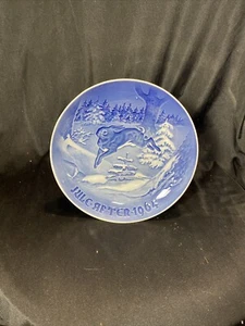 Bing & Grondahl  Kjobenhavn 1964 Christmas Plate Rabbit Jule After - Picture 1 of 1
