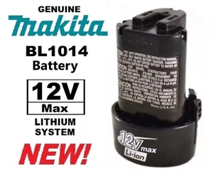 Genuine OEM Makita 10.8V 12V 12 Volt Max Lithium-Ion Battery BL1014 *NEW IN BOX* - Picture 1 of 6