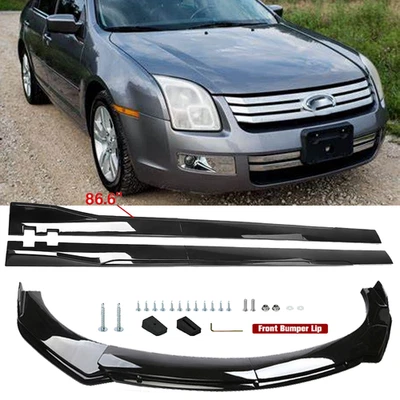 Front Bumper Lip Spoiler Splitter Body Kit+ Side Skirt For Ford Fusion 2006-2014 - Image 1 of 4