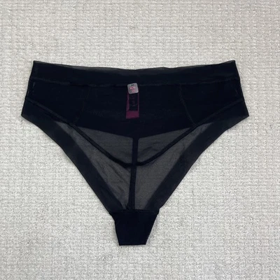 NEW La Senza G-String Mini Slip High Waist Shaping Size XL All Black Foto 1 de 4