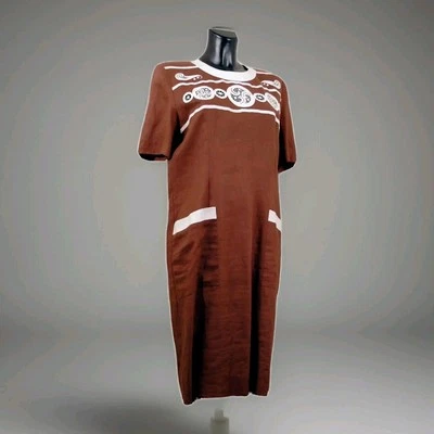 Vintage 60s Silvana Alberio Tunic/Dress Linen 100% Hand Embroidered Macramè - Image 1 of 4