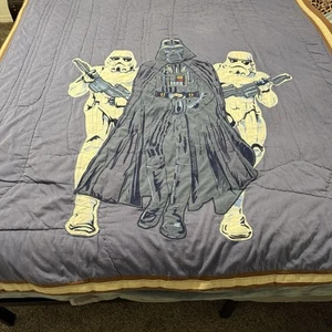 Pottery Barn Kids Star Wars Quilt Darth Vader/Trooper 64” X 80” Twin Embroidered - Picture 1 of 15