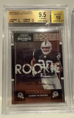 2008 Playoff Contenders Darren McFadden #123 BGS 9.5 GEM MINT Rookie Auto 10 RC - Image 1 of 2