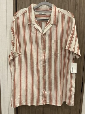 Camisa de campamento a rayas con botones manga corta Sonoma para hombre nueva con etiquetas (reg. $40)Talla XXL Foto 1 de 4